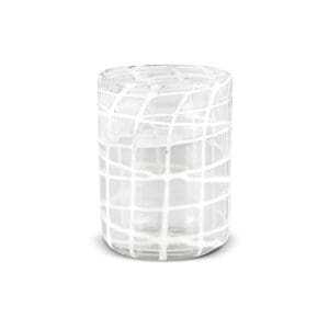 Abstract White 12oz Rocks Glass