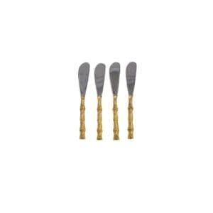 FIJI Gold Bamboo Appetizer Spreader Set of 4
