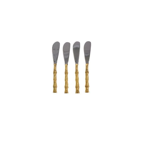 FIJI Gold Bamboo Appetizer Spreader Set of 4