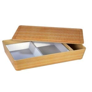 Georgetown  Bamboo Melamine Full Size Bento Box w/lid and Side Compartment
