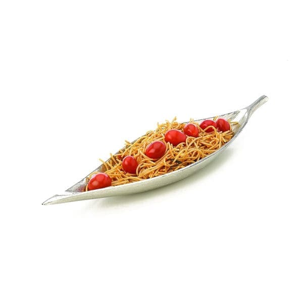 Jungle Leaf Shaped Aluminum Serving Bowl Small