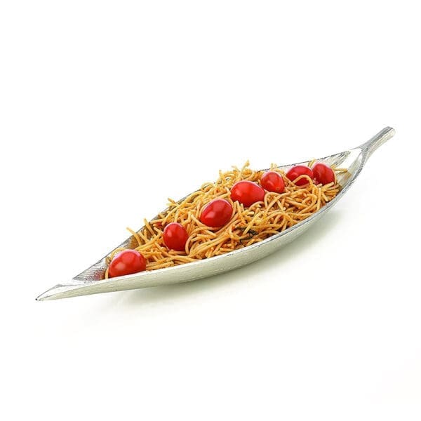 Jungle Leaf Shaped Aluminum Serving Bowl Large