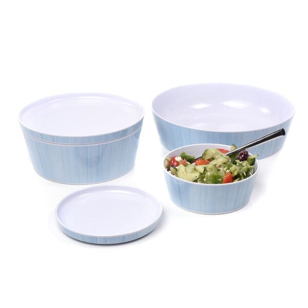 Rimini Medium Sky Bamboo Melamine Serving Bowl - Image 2