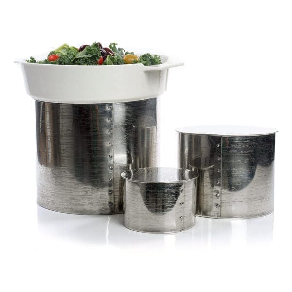 Sequoia Textured Stainless Steel Buffet Risers Set of 3