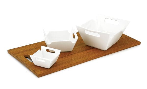 Lunchtime Porcelain Small Square Snack Serving Bowl - Image 2