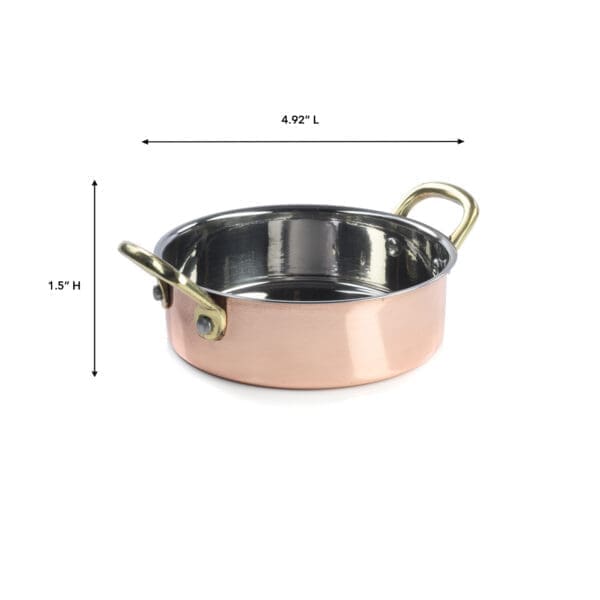 Lyon Mini Round Stainless Steel & Copper Shallow Bowl - Image 2