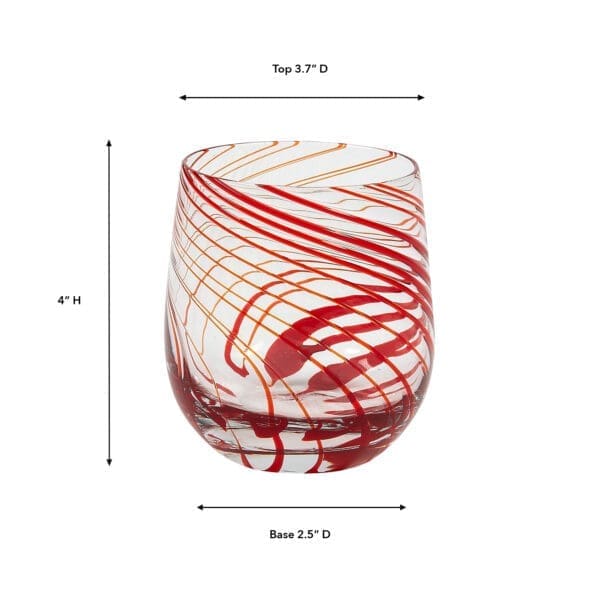 Marbella Red 14oz Rocks Glass - Image 2