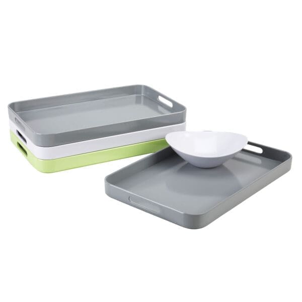 Happy White Melamine Serving Tray - Image 2