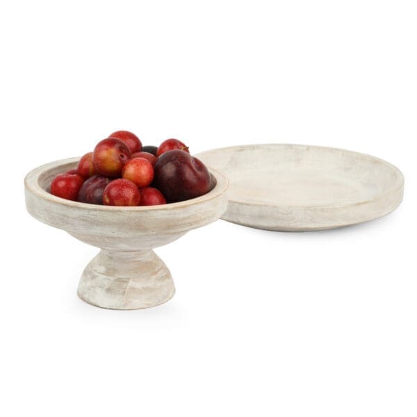 Mendocino Large Wood  Footed Bowl - Image 3