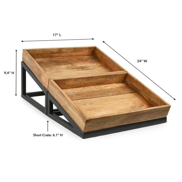 Napa Wood Angled Crates Set of 2 - Image 2