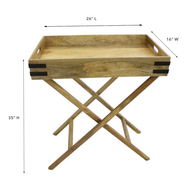 Napa Wood Butler Tray with Stand - Image 2