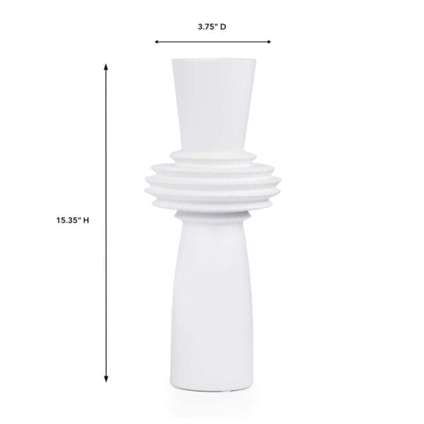 Nori White Ceramic Large Vase - Image 2