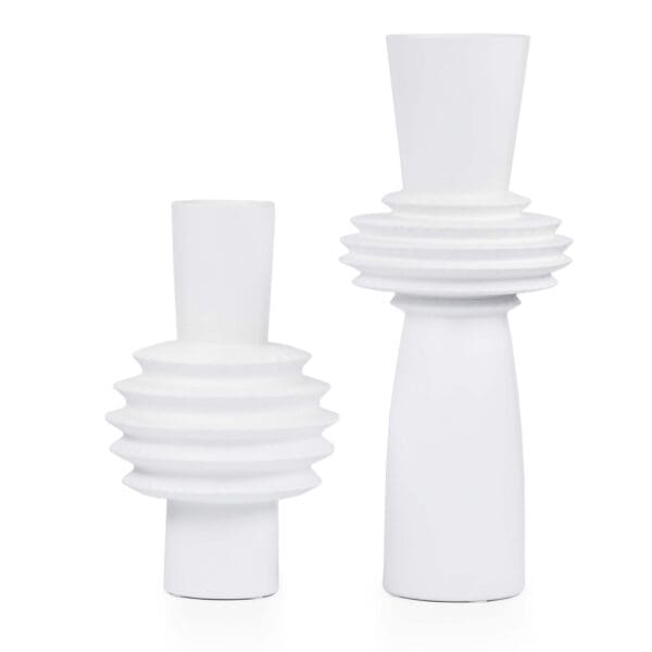 Nori White Ceramic Large Vase - Image 3