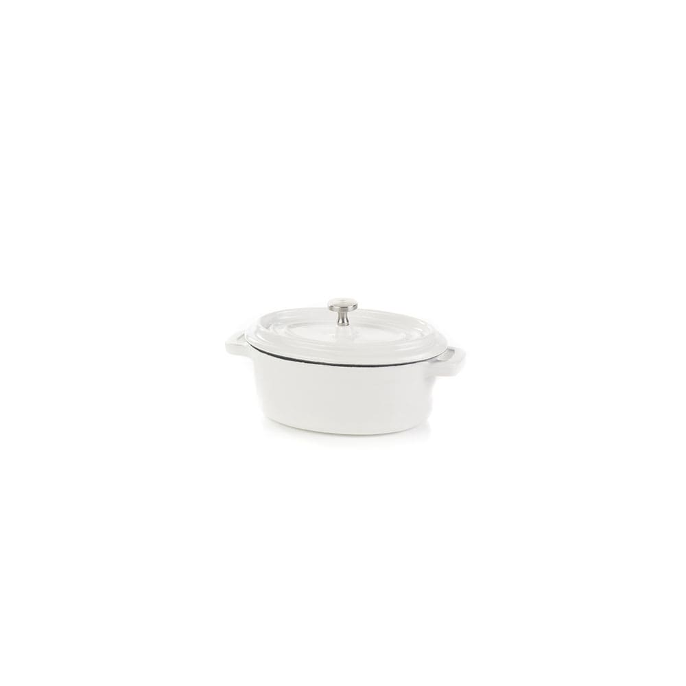 Fonda White Enameled Cast Iron Cocotte