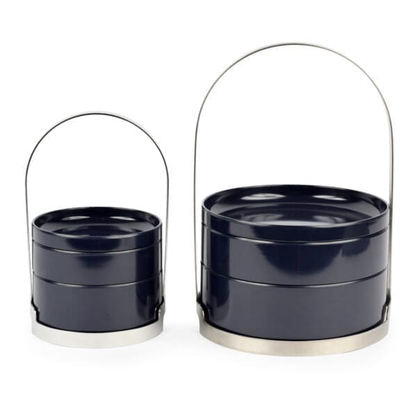Riviera Melamine Snack Set Large Navy Blue - Image 3