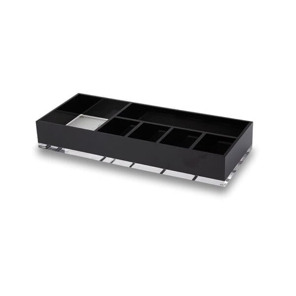 Spiga Black Long Acrylic Flatware Caddy