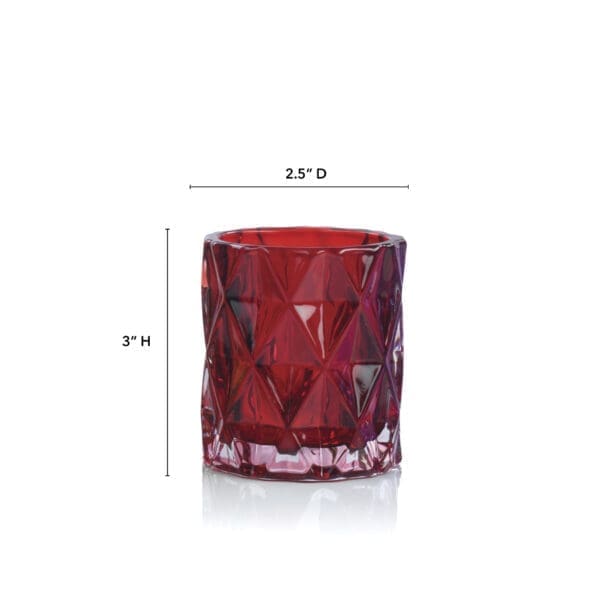 Sunset Small Red Glass Votive - Image 2