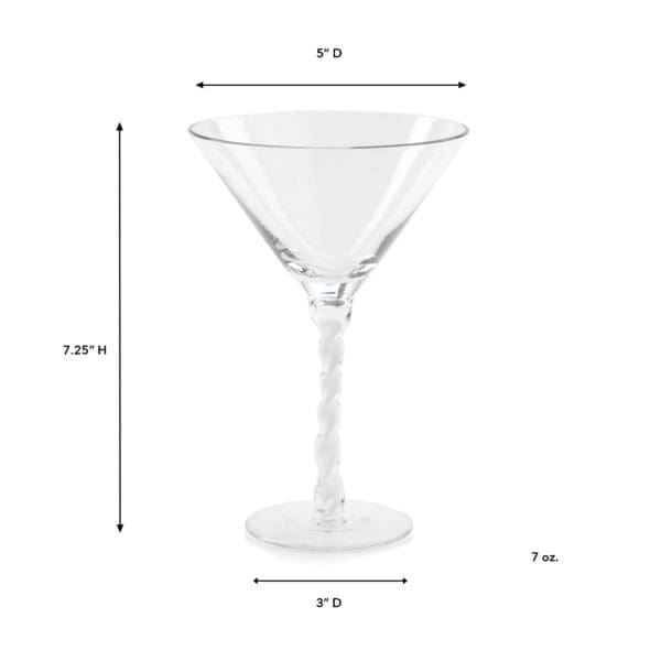 Venetian White 7oz Martini Glass - Image 2