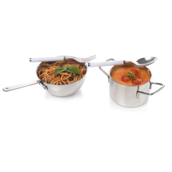 Zurich Stainless Steeel Mini Pan Snack Bowl with Handles - Image 3