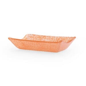 Splendido Small 4.6 OZ Rectangular Orange Glass Bowl
