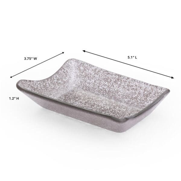 Splendido Small 4.6 OZ Rectangular Smoke Glass Bowl - Image 2