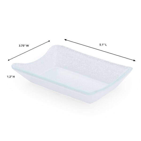 Splendido Small 4.6 OZ Rectangular White Glass Bowl - Image 2