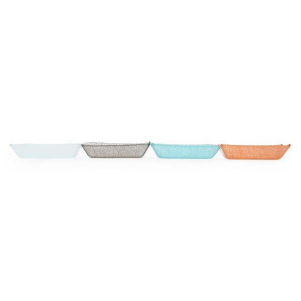 Splendido Small 4.6 OZ Rectangular Orange Glass Bowl - Image 3