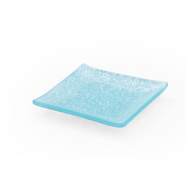 Splendido Mini Square Aqua Glass Plate