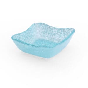 Splendido Small 4 OZ Square Aqua Glass Bowl