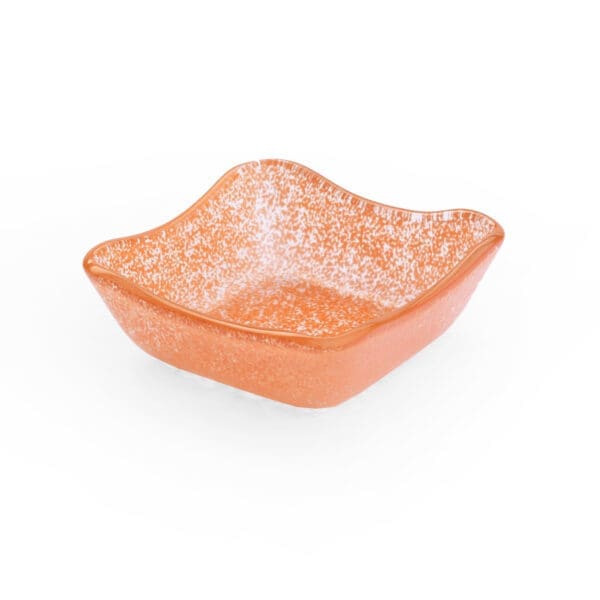 Splendido Small 4 OZ Square Orange Glass Bowl
