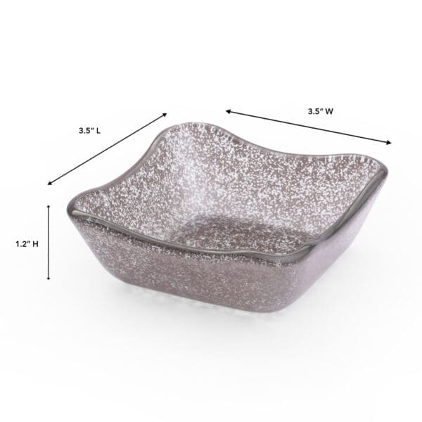 Splendido Small 4 OZ Square Smoke Glass Bowl - Image 2