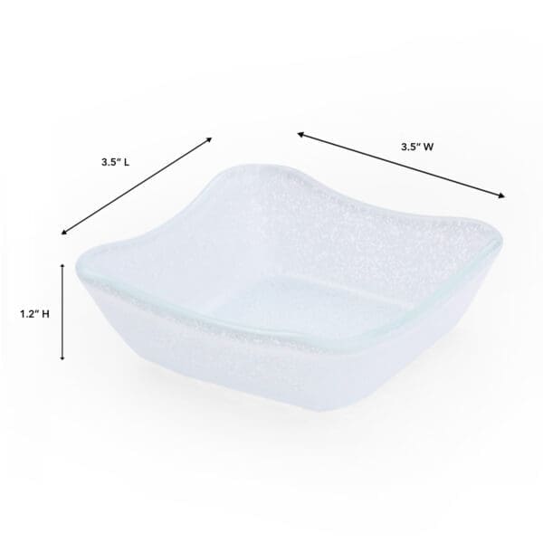 Splendido Small 4 OZ Square White Glass Bowl - Image 2