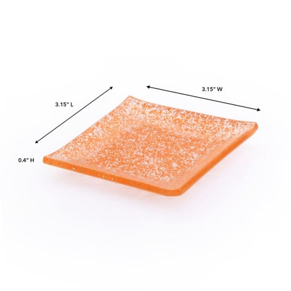 Splendido Mini Square Orange Glass Plate - Image 3