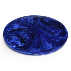 FORTUNA RESIN LARGE FOOTED PLATTER COBALT