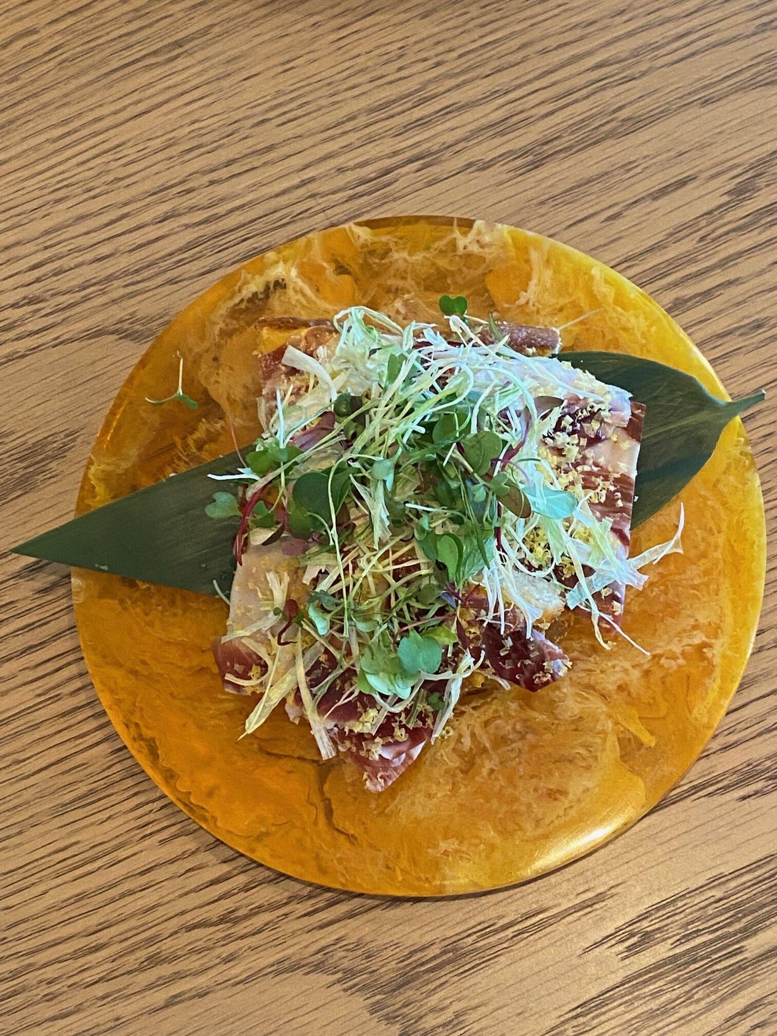 FORTUNA RESIN SMALL FOOTED PLATTER TANGERINE - Image 2